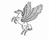 Pegasus Flying Coloriage Chevaux Volants Unicornio Unicorn Horses Pge Voladores Caballos sketch template