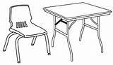 Chair Coloring Table Clipart Clip Pages Lab Top sketch template