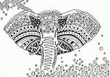 Coloring Pages Elephant Africa Adult Printable Adults Tribal Animal Mandala Colorare Da Mandalas Print Abstract Stress Anti Disegni Adulti Per sketch template