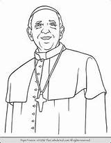 Coloring Pope Francis Catholic Saints Catechism Priest sketch template