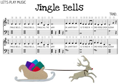 jingle bells  easy piano sheet  lets play