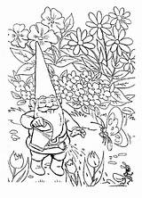 Coloring Gnome Garden Pages David Gnomes Adult Printable Color Watering Rabbit Fairy Drawing His Book Adults Drawings Kabouter Milk Give sketch template