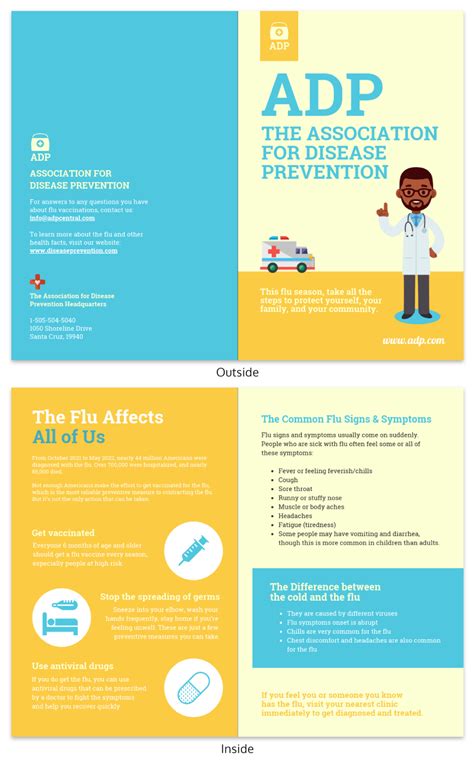 colorful disease prevention informational pamphlet template pamphlet template brochure