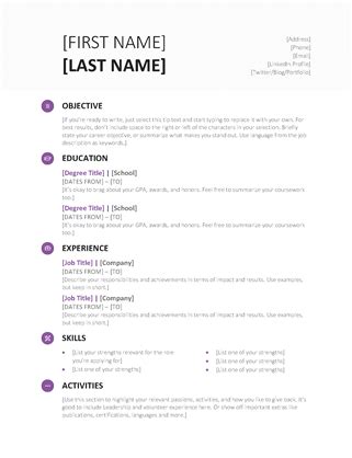 student resume template modern design  microsoft word docx
