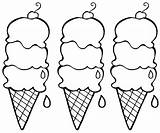 Ice Cream Coloring Pages Icecream Print Food sketch template