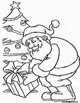 Santa Tree Christmas Coloring Pages Presents Under Claus Gifts Cause Printable Print Clipart Printables Kids Draw sketch template