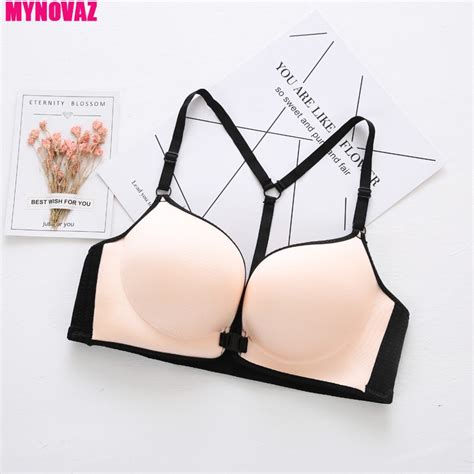 mynovaz women sexy underwear gather bras front buckle beautiful backs
