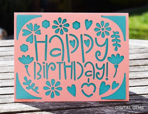 birthday card cricut joy design  fontsy