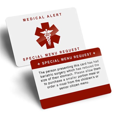 buy bariatric patient restaurant special menu request card  pack