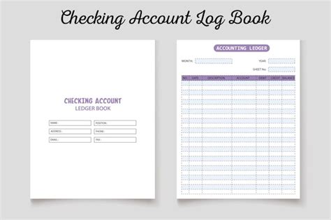 premium vector checking account log book kdp interior template