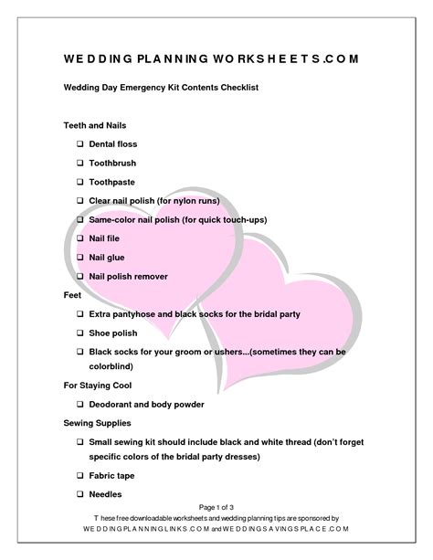 images   printable wedding planning worksheets