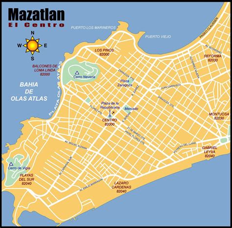large mazatlan maps     print high resolution  detailed maps