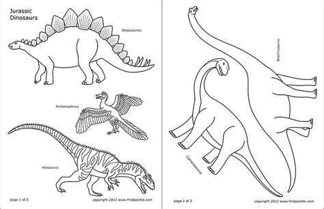 jurassic dinosaurs  printable templates coloring pages