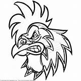 Rooster Angry Head Coloring Pages Cartoon Getcoloringpages sketch template