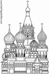 Coloriage Mandalas Basil Russe Monumentos Katedra Kolorowanka Budowla Ciudades Moscou Crayon Couleur Druku Fantasiewelten Welt Paisajes Malvorlagen Paysage Russie Dibujo sketch template