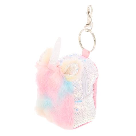 claire s pastel rainbow unicorn mini backpack keychain pink unicorn fashion girls accessories