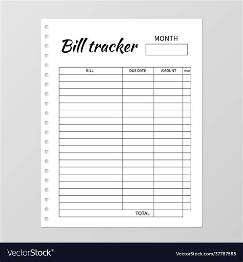 bill tracker template  printable templates vrogueco