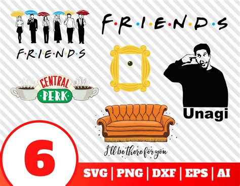 6 Friends Svg Bundle Friends Tv Show Clipart Series Vector