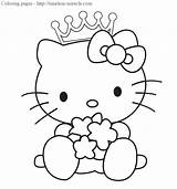Coloring Pages Kitty Hello Princess Kitten Cat Cute Comments sketch template
