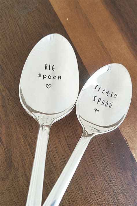 anniversary gift big spoon  spoon hand stamped spoon set trend