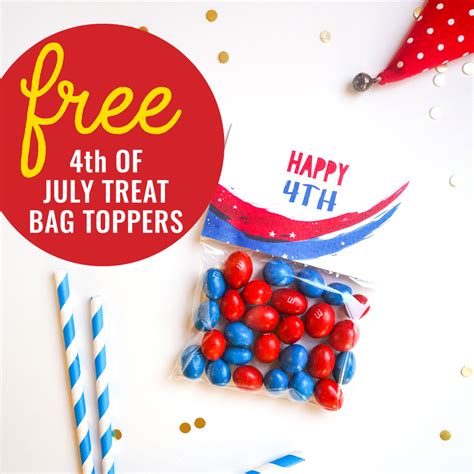 july treat bag toppers party ideas  downloads