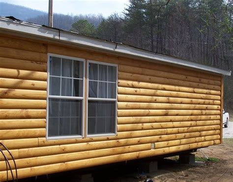 faux log cabin siding   mobile home manufactured home remodel log homes log