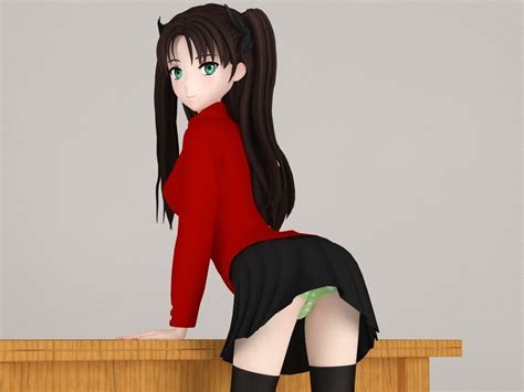 rin tohsaka anime girl pose 02 3d model cgtrader