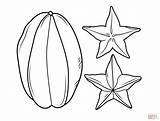Fruit Coloring Star Drawing Fruits Carambola Pages Dragon Getdrawings Sketch Template Printable sketch template