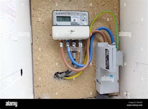 domestic electric meter housed   external box scotland uk stock
