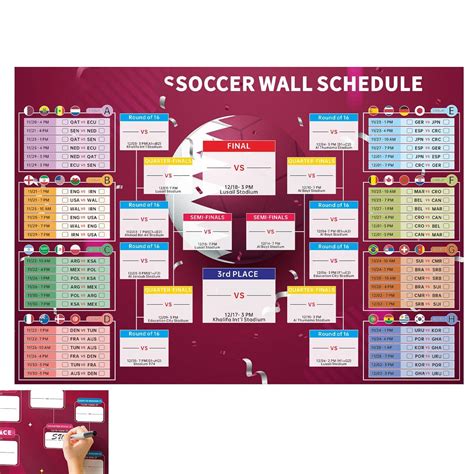 buy richolyn world soccer game wall chart schedule world soccer