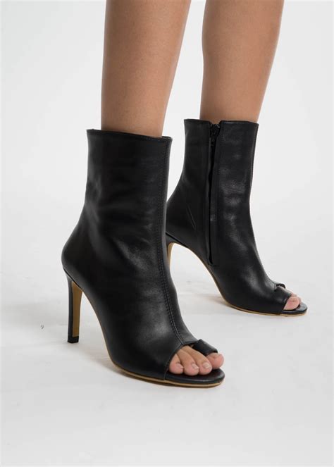 situationist black open toe ankle boots garmentory