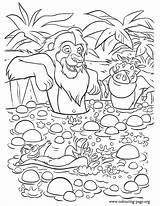 Timon Pumbaa Simba Mud Colouring Pumba Kids sketch template