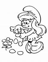 Coloring Smurfs Smurfette Smerfetka Colorare Pitufina Puffi Kartun Lucu Disegni Kwiatkami Puffetta Kolorowanka Smerfy Druku Dan Imut sketch template