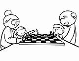 Ajedrez Dibujar Kids Openclipart Jugando Ele Duplik Describir Similars Chessboard sketch template