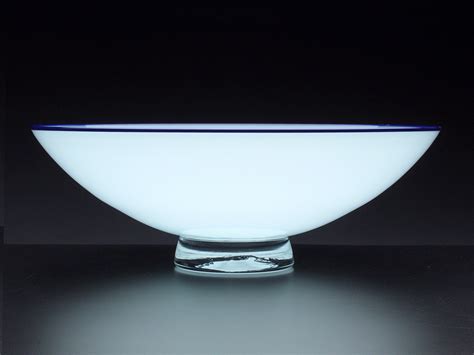 Pale Blue Bowl With Blue Lip By Nicholas Kekic Art Glass Bowl