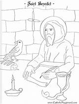 Benedict Coloring Saint Catholic 11th July Below Print Click sketch template