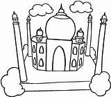 Taj Mahal Coloring Beautiful Drawing Pages Printable Color Getcolorings Netart Getdrawings Print sketch template