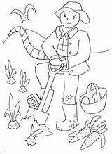 Coloring Pages People Farmer Farm Field Drawing Farmers Doing Scarecrows Busy Colouring Print Hcc Rb Fun Digging Things Mrprintables Alphabet sketch template