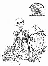 Coloring Halloween Pages Skeleton Drawing Printable Scary Minecraft Kids Color Print Dinosaur Bones Toddlers Getdrawings Books Reading Getcolorings Holiday Cartoon sketch template