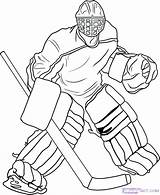 Hockey Coloring Pages Goalie Nhl Draw Printable Player Step Drawing Penguins Pittsburgh Kids Print Chicago Blackhawks Sketch Sheets Bruins Sports sketch template