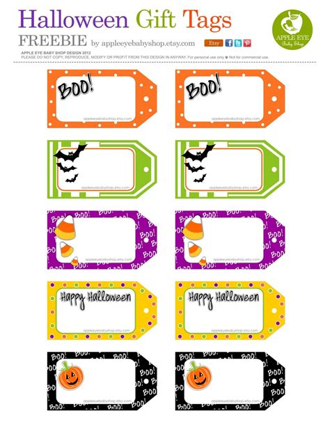 printable halloween gift bag tags freeprintabletagcom