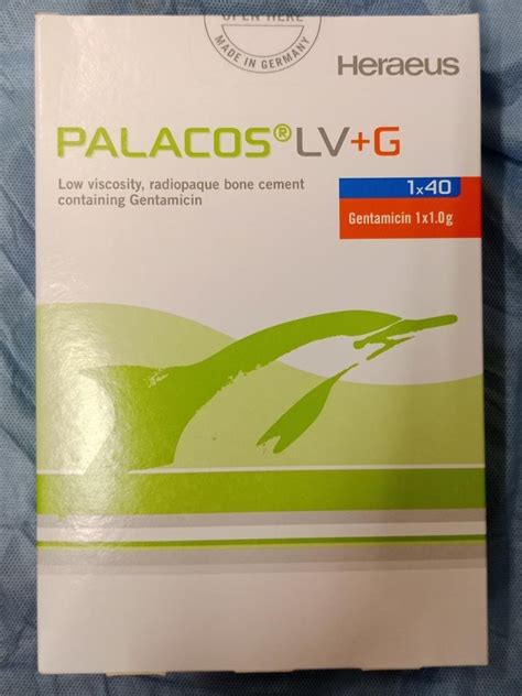 heraeus assurer  palacos lv  bone cement thickness mm size