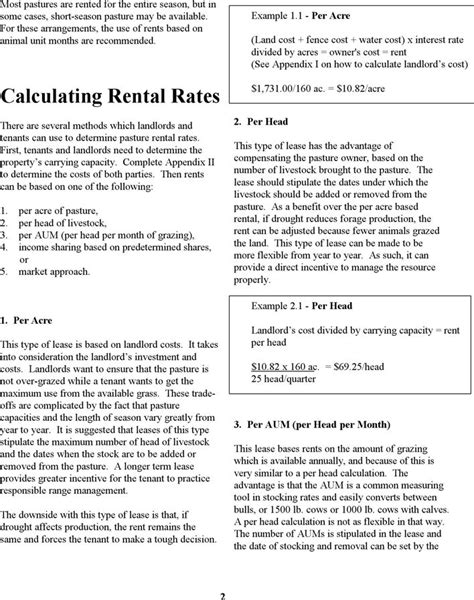 pasture lease agreement  kb  pages page