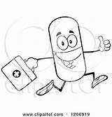 Aid First Kit Mascot Pill Running Happy Clipart Royalty Toon Hit Cartoon Vector sketch template