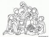 Coloring Jesus Children Loves Pages Printable Color Book sketch template