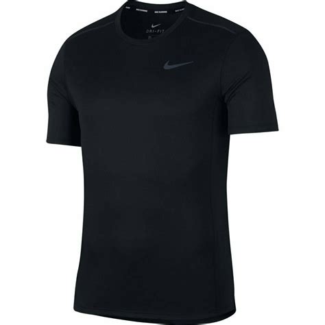 nike miler running mens  shirt black size  sportswear gym tee training top   mens