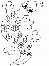 Gecko Coloring Pages Animals sketch template