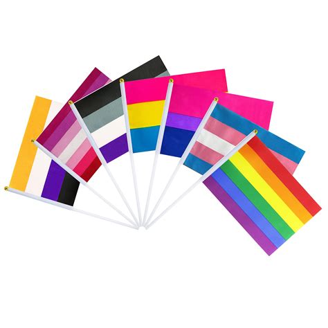 consummate 70 pack rainbow pride flag set small mini gay stick flags
