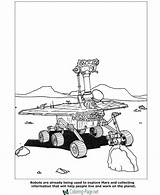 Coloring Space Mars Rover Robot Pages Para Colorear Robots Marte Dibujo Clipart Kleurplaat Printable Coloriage Bilde Reconociendo Om Te Expedition sketch template