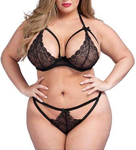 plus size lingerie set for women sexy crushed velvet mesh lace up
